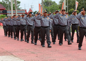 Pjs Bupati Kukar Pimpin Apel Siaga Satlinmas, Polres Kukar Ambil Alih Kendali Operasional