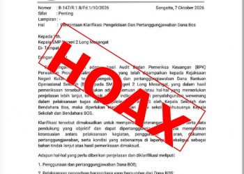 Surat Klarifikasi Dana BOS Kejari Kutim Palsu